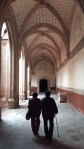 Image of couple walking in the convent at Actopan, Hidalgo
